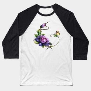 Purple Rose Green Baseball T-Shirt